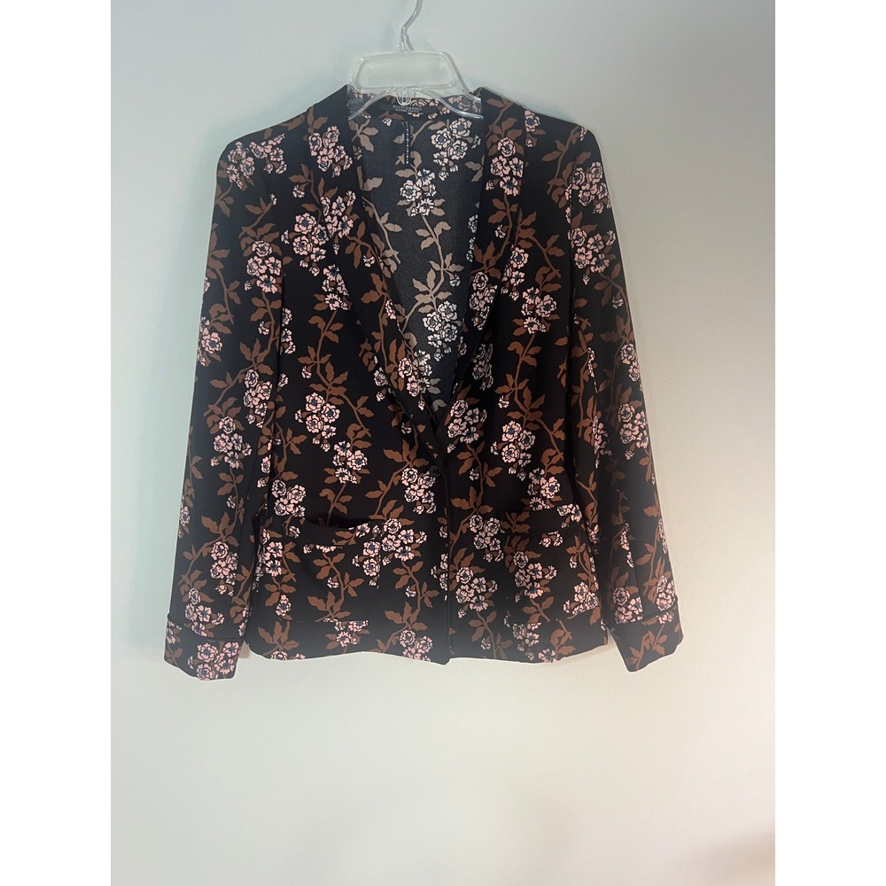 Scotch & Soda Maison Scotch Stargazer Floral Blazer Black Pink Brown Jacket